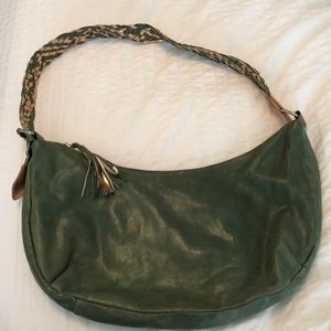 Green leather bag